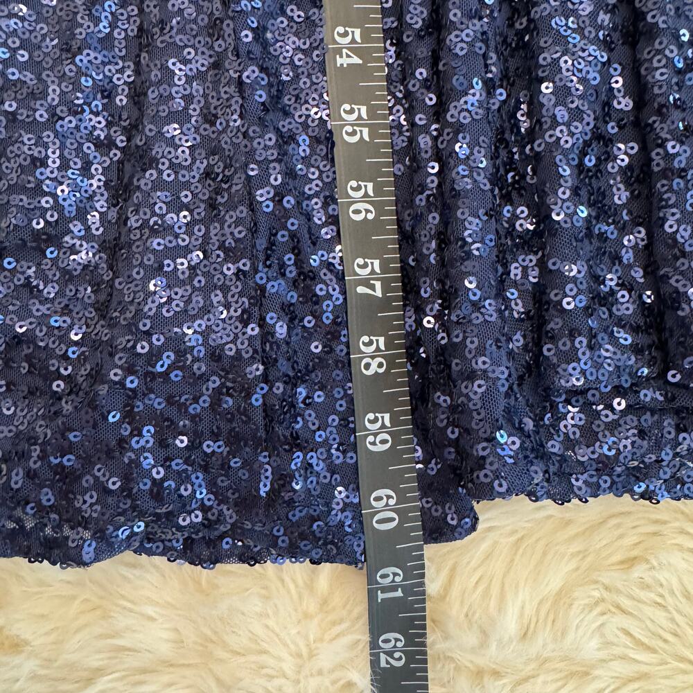 NW Nightway One Shoulder Sequin Formal Gown Navy Blue 6 NWT - Picture 11 of 13